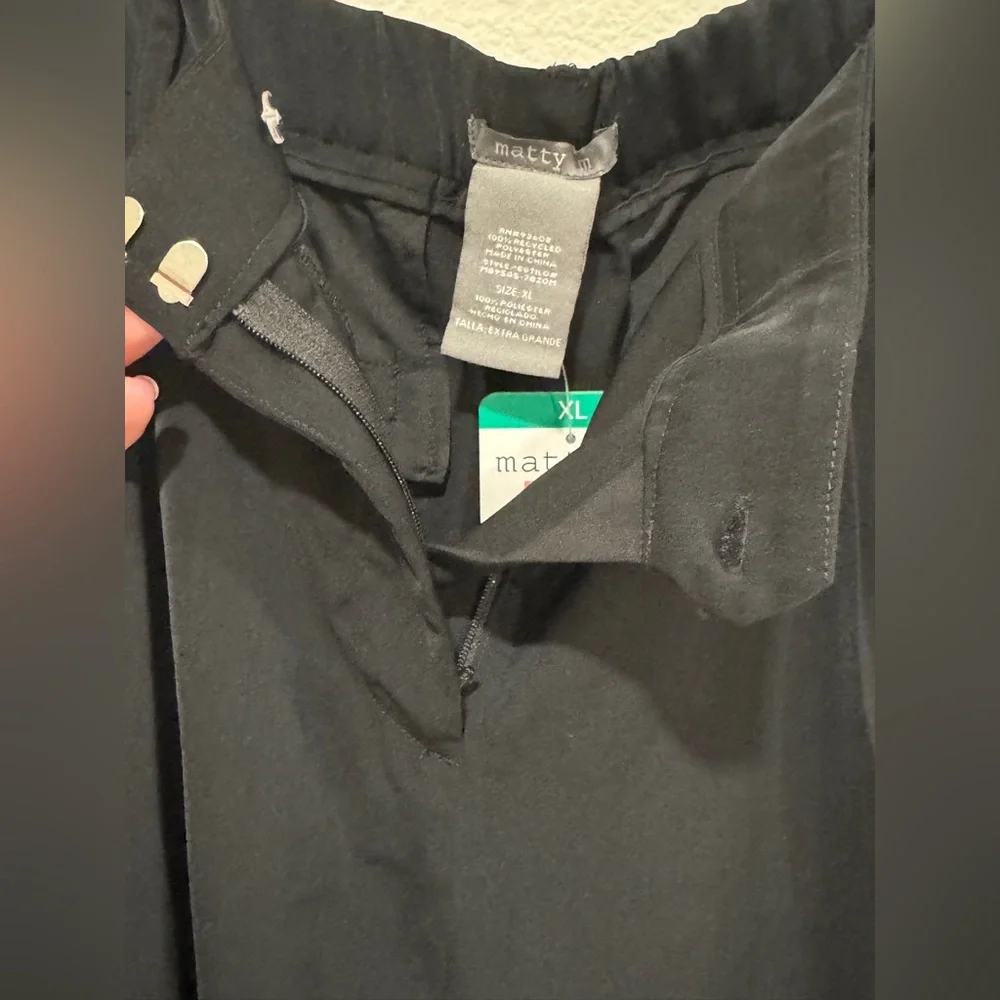 Matty M, Black Wide-Leg Pants, XL, nwt! - Picture 5 of 7